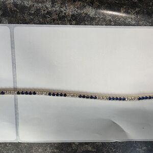 Elegant Blue and Silver Tennis Bracelet